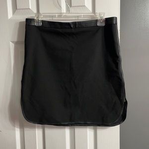 Dynamite Black Skirt with faux leather detail